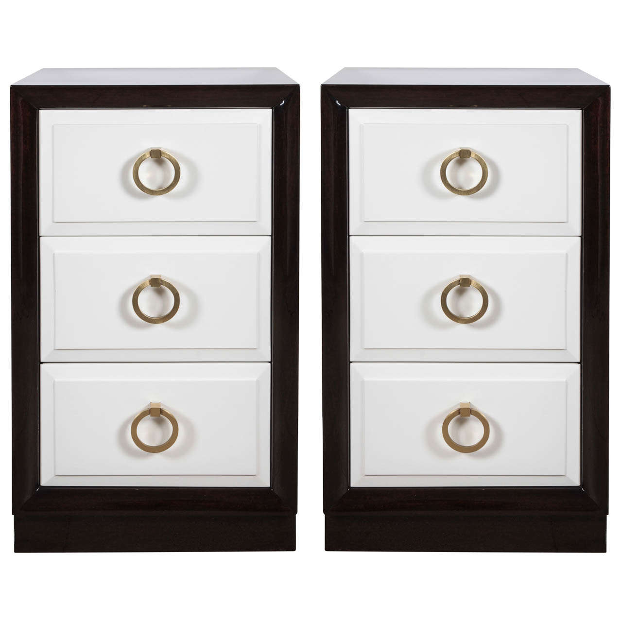 Pair of Robsjohn Gibbings Three-Drawer Nightstands