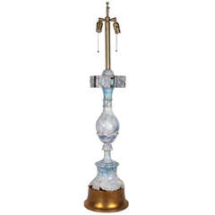 Monumental Carved Violet Veined Marble Lamp 7