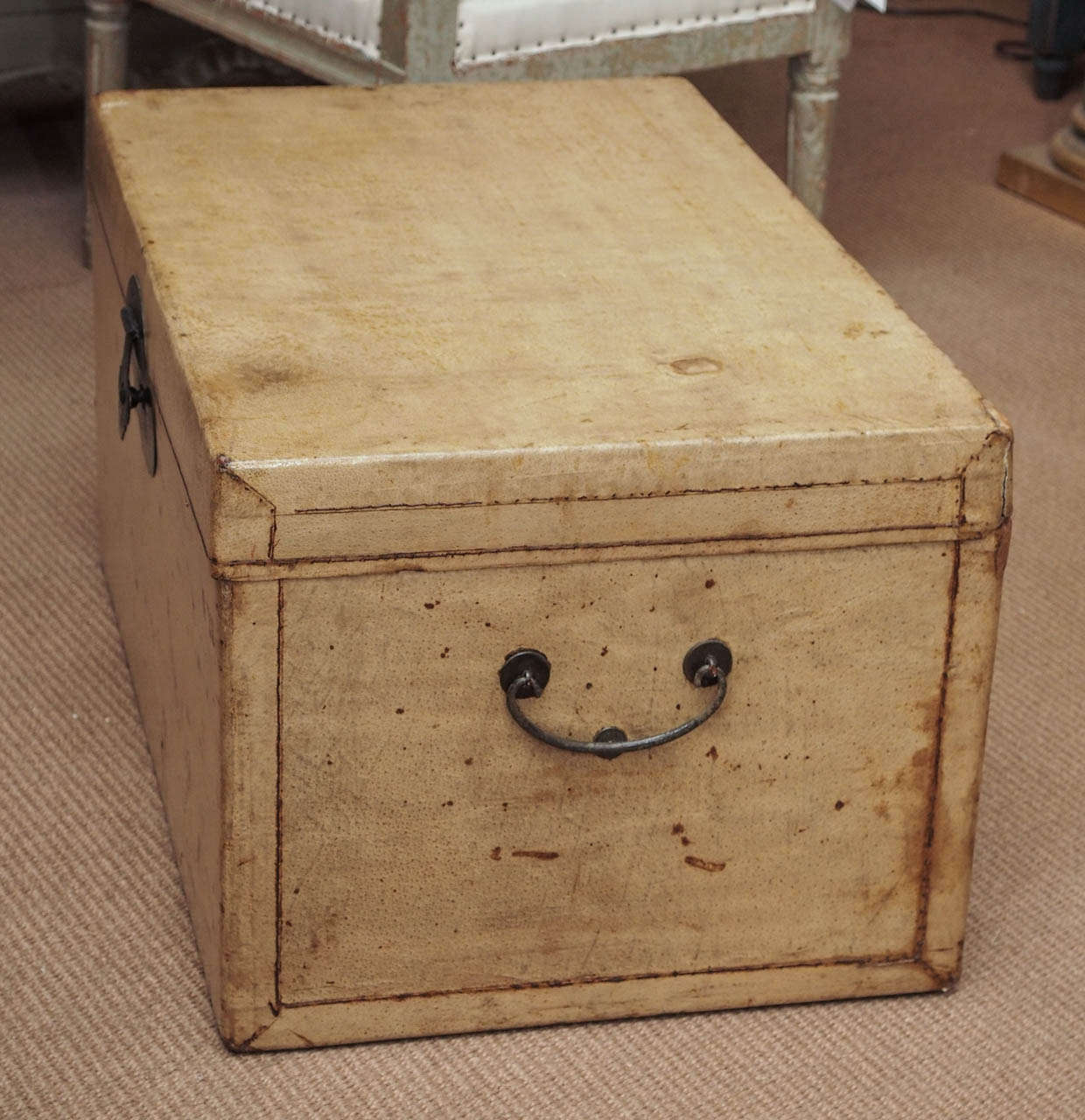 Late 19th Century Chinese Parchment Trunk For Sale 2