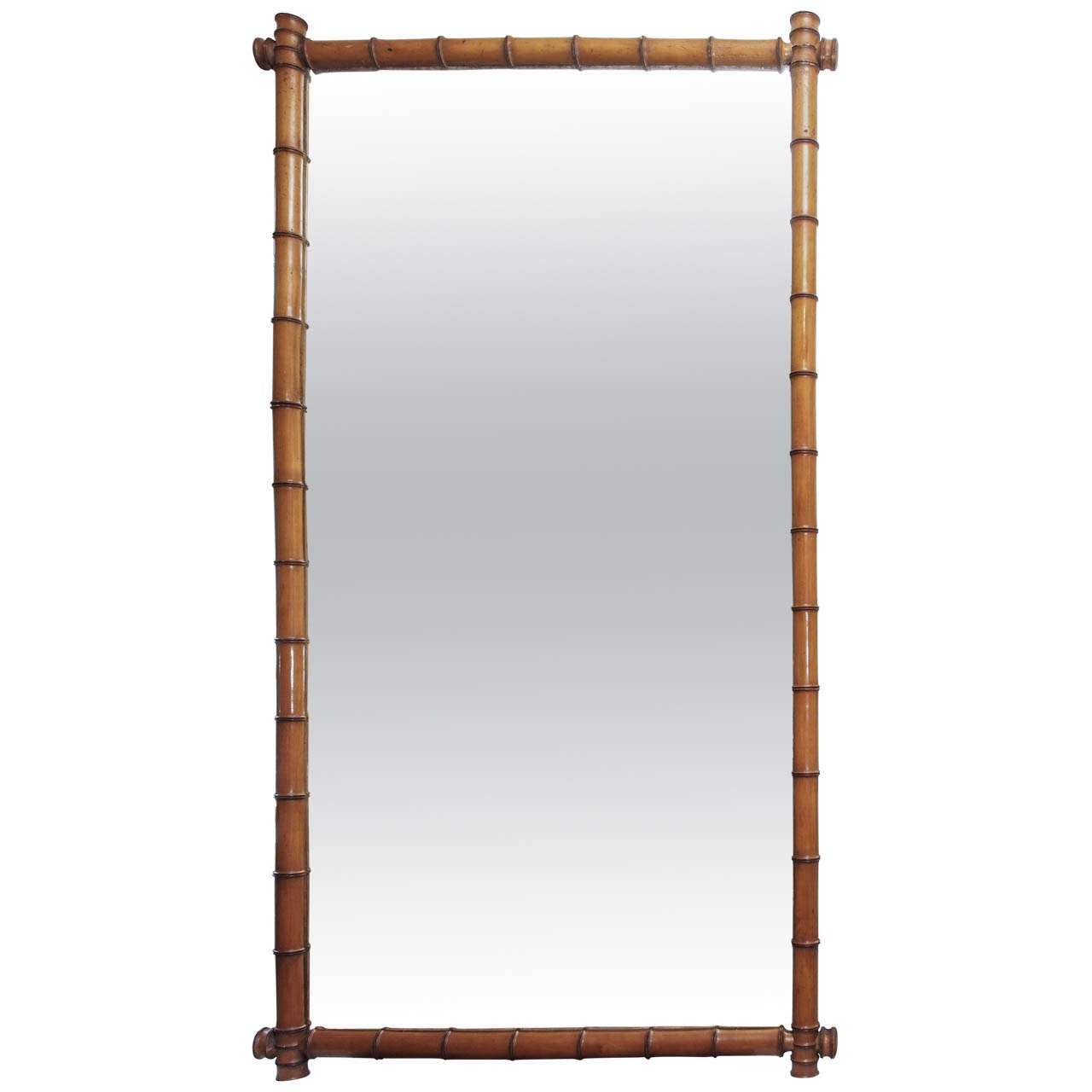 1950s Large Bamboo Mirror