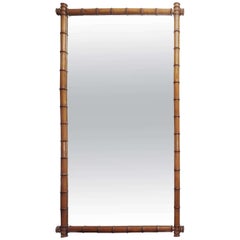 1950s Large Bamboo Mirror