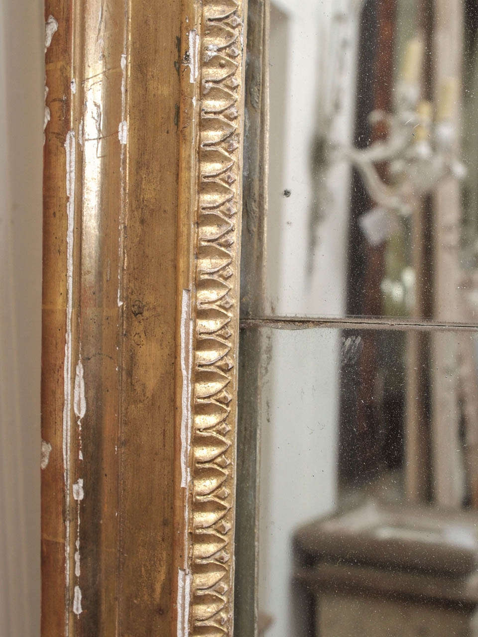 Large gold leaf mirror at 1stDibs