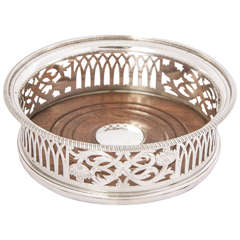 Antique Silver Wine Coaster