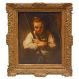 European School 'Rembrandt's Girl with a Broom