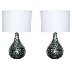 Pair of Mother of Pearl Inlay Lamps