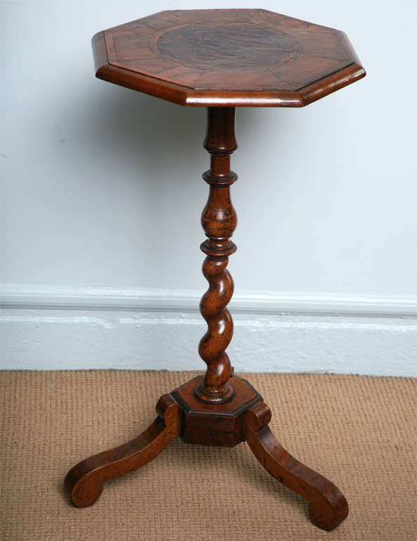 William and Mary Walnut and Yewwood Stand