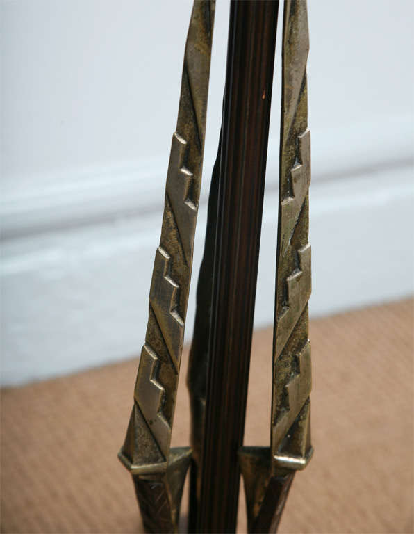 Art Deco Iron and Nickel Floor Lamp In Excellent Condition In Greenwich, CT