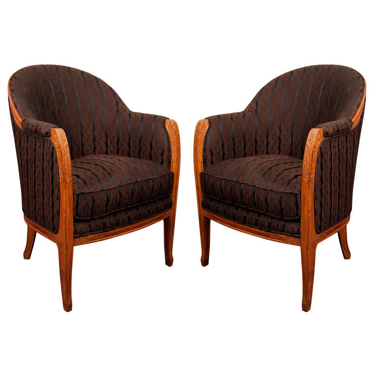 Pair of Early Art Deco Armchairs by Leon Jallot