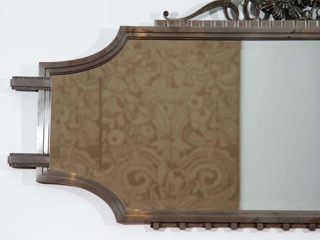 Raymond Subes, Wrought Iron Art Deco Mirror, France, C. 1925 In Good Condition For Sale In New York, NY
