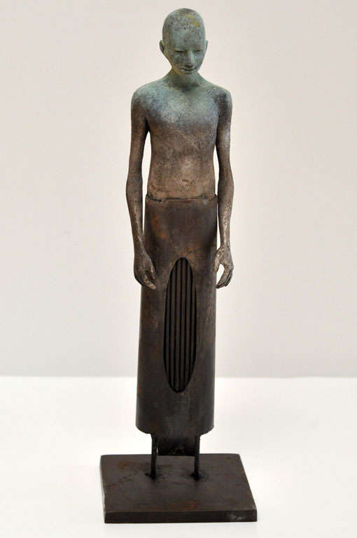 While Perez's interest, the exotic, non-Western individual, lies at the core of his work, he is not wed to the human form - Perez meddles with negative space, relating it to form and object. Working primarily in bronze, Perez removes space from