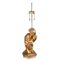 Retro Figural Lamp by B. Carpeaux