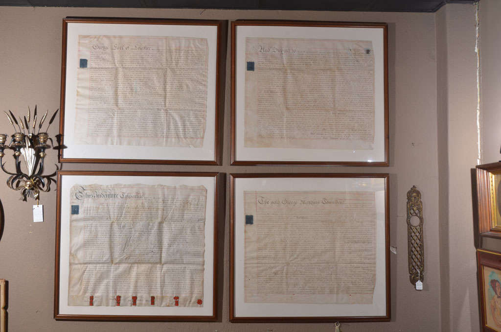 Set  of Four Framed Indentures