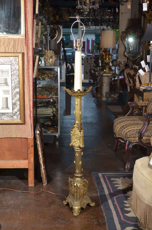 Brass Altar Candle Floor Lamp