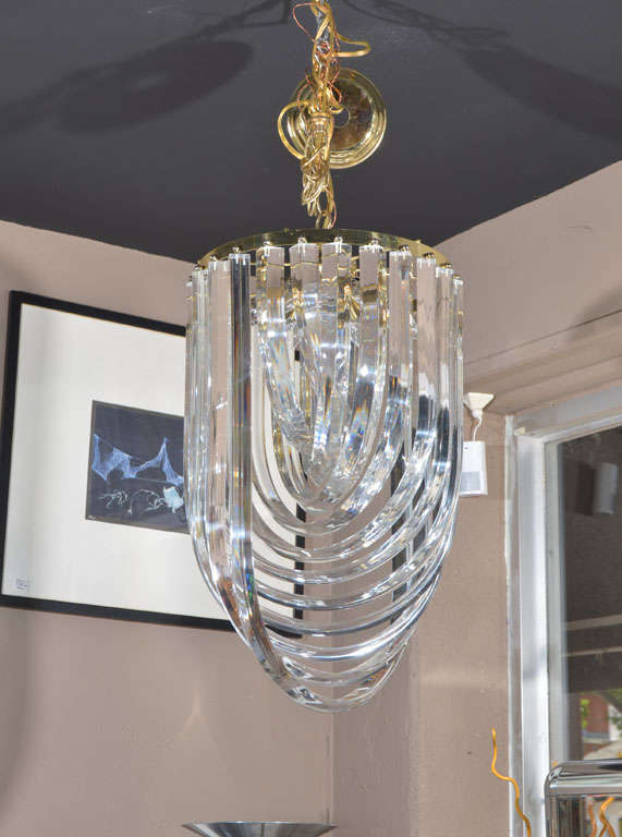 Mid Century Lucite Swirl Chandelier
