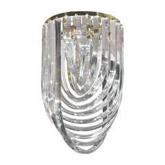 Mid Century Lucite Swirl Chandelier