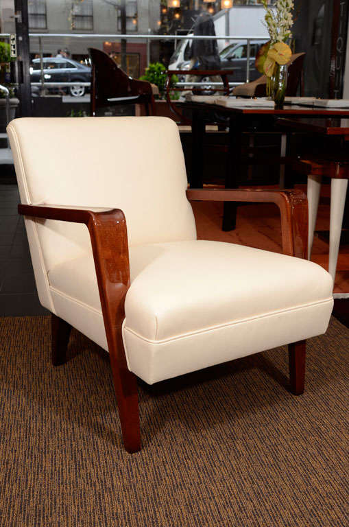 Leather Streamline Age Deco Lounge Chairs