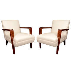Leather Streamline Age Deco Lounge Chairs