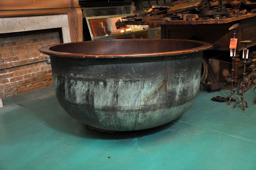 19th Century French Copper Bowl From a Cheese Maker