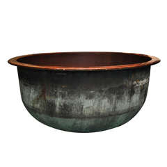 Antique French Copper Bowl From a Cheese Maker