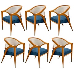 Set of Six 1950s "Captain's" Chairs by Edward Wormley for Dunbar