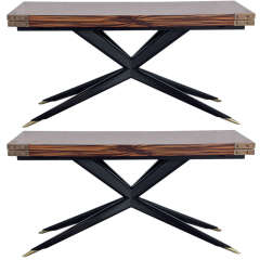 A Stunning Pair of  Flip-Top Tables Attributed to Vladamir Kagan