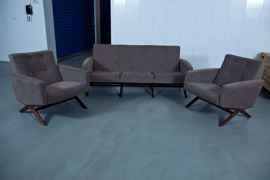 Impeccable Mid Century Spanish Sofa and Arm Chair Set at 1stdibs