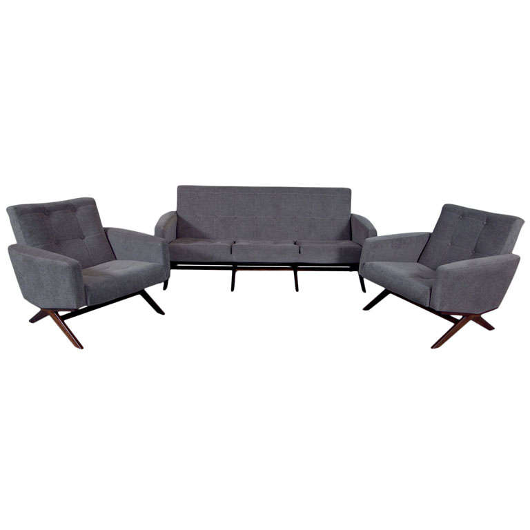 Impeccable Mid Century Spanish Sofa and Arm Chair Set at 1stdibs