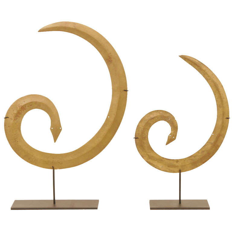 A Pair of Brass Snakes For Sale