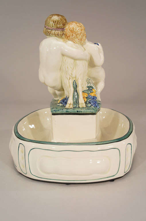 Wiener Werkstätte-Style Figural Centerpiece W/ Children & Ram For Sale 3