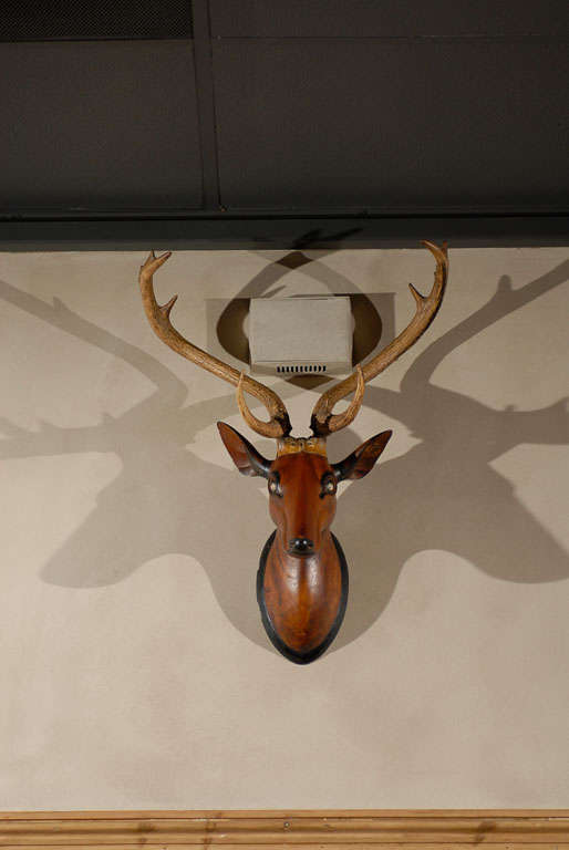 Vintage French Folk Art Deer In Excellent Condition In Atlanta, GA