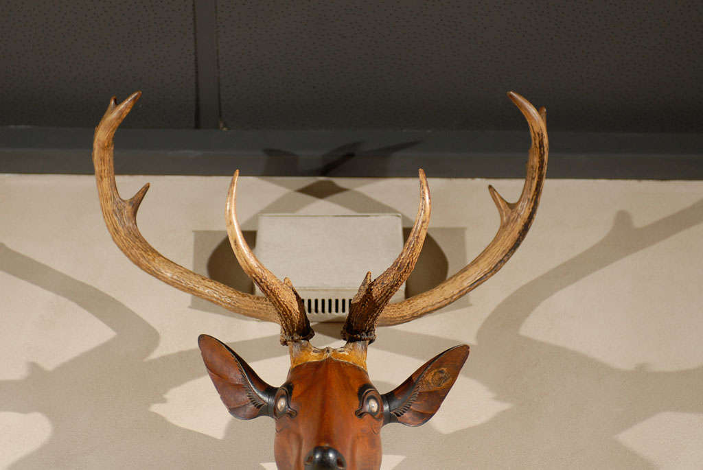 Wood Vintage French Folk Art Deer