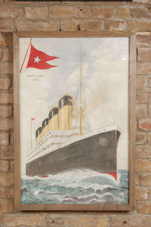 Unique "Titanic" Painting advertising "White Star Line" Shipping
