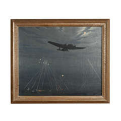 'Whitley' Return Painting by  Official WWII Artist Roy Nockolds