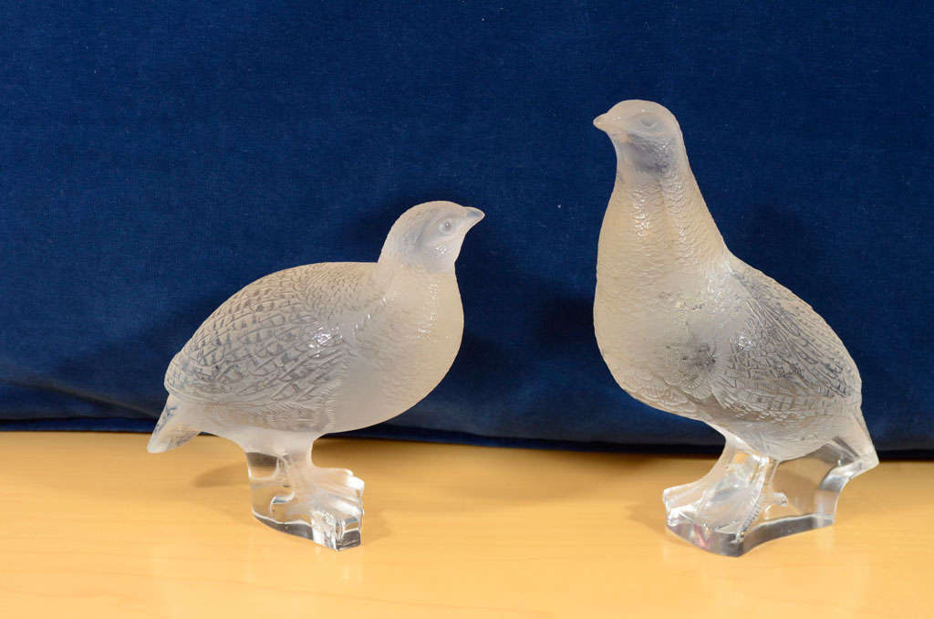 Lalique Partridge Birds, pair