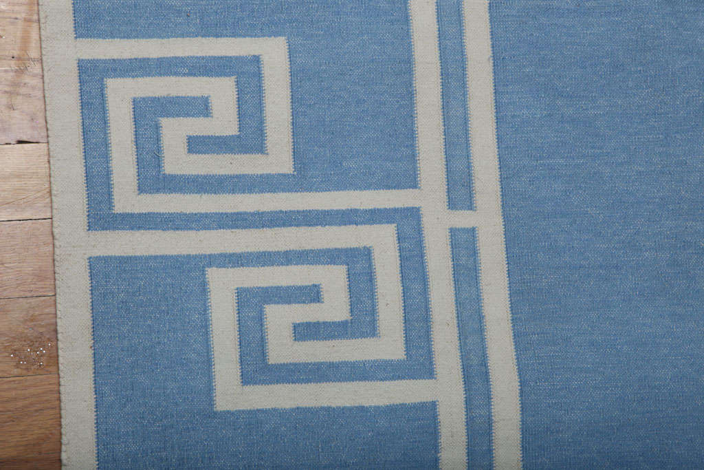 Dhurrie Carpet in Blue and White 1