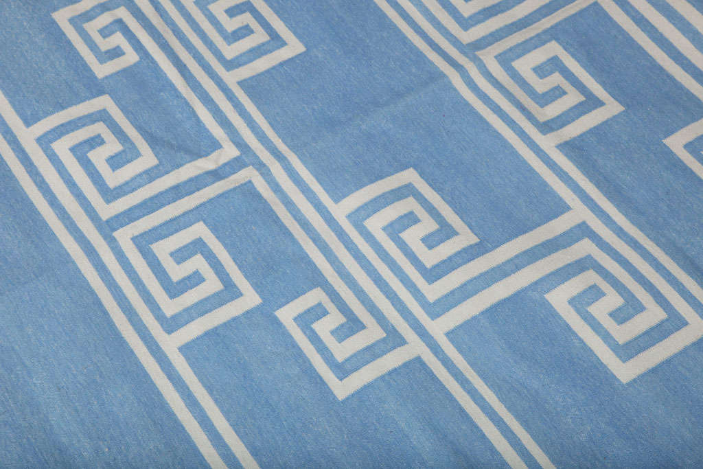 Dhurrie Carpet in Blue and White 2