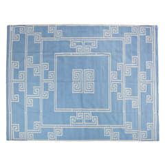Dhurrie Carpet in Blue and White