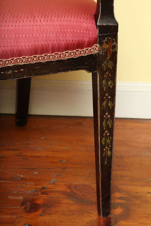 Antique Sheraton Painted Desk Chair, English, circa 1795 In Excellent Condition For Sale In New York, NY