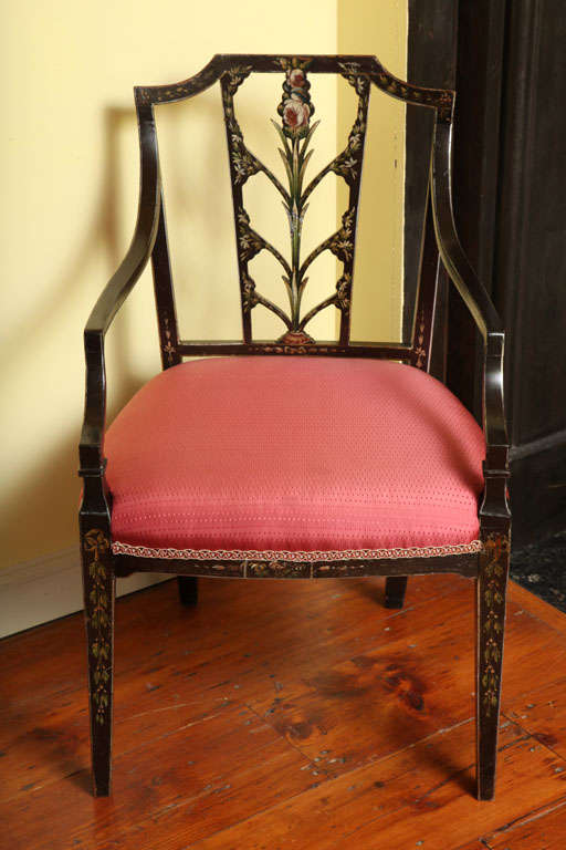 Antique Sheraton Painted Desk Chair, English, circa 1795 For Sale 1