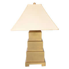 Brass pyramid shaped table lamp