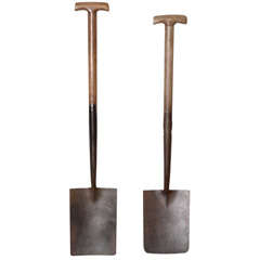 Vintage Iron Shovel with Wooden Handle