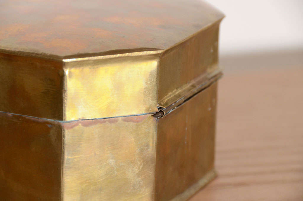 20th Century Burnished Brass Octagonal Box