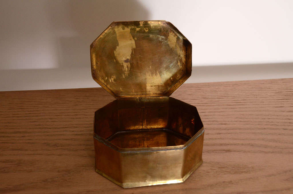 Burnished Brass Octagonal Box 2