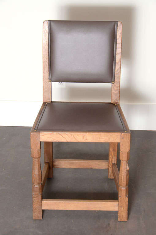 English Set of Eight Mouseman Dining Chairs