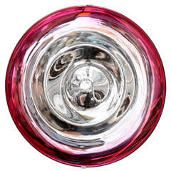 mirror glass wall sculpture hand blown with violet accents