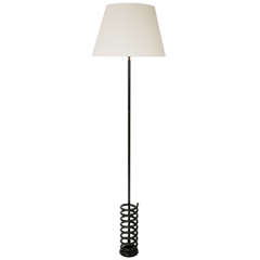 French Design Wrought Iron Standard Lamp On Coiled Base