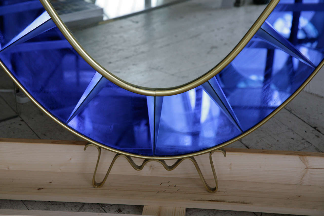 Mid-20th Century Large Mirror with shelf by Crystal Arte