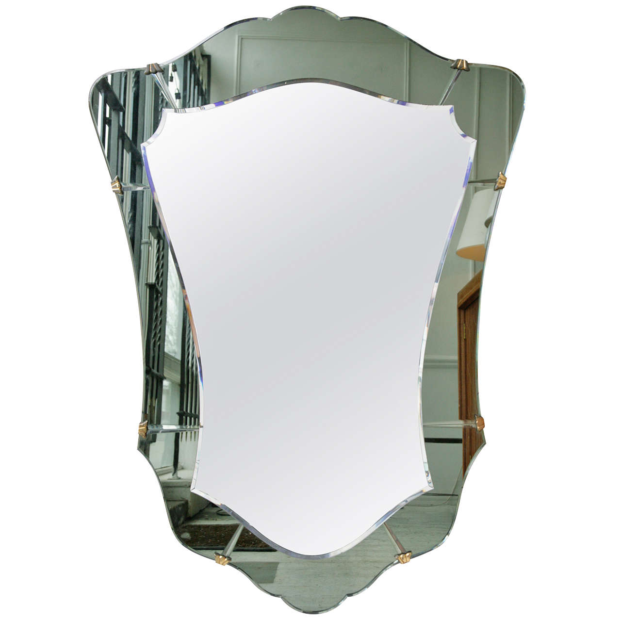 Large MidCentury Italian designed mirror at 1stDibs