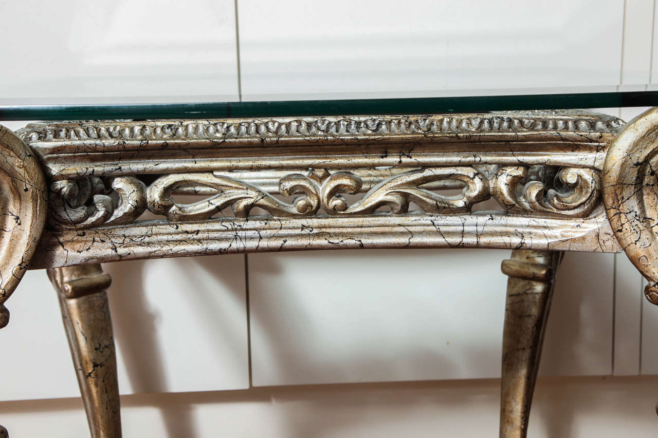 Antique Italian Rococo Gilt Silver Iron Square Side Table 3