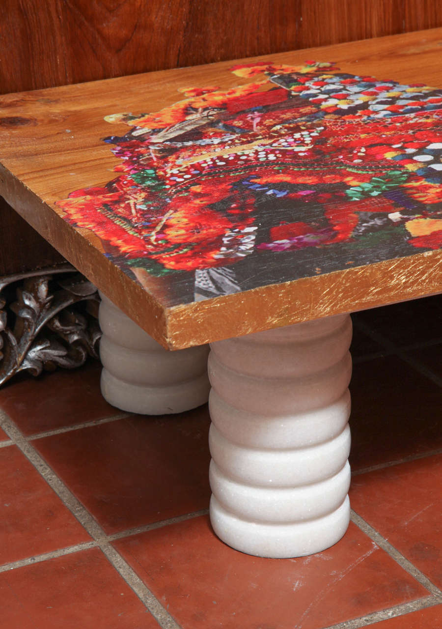 Low Height Seating Bench "The Golden Voyage" by Ameeraah at 1stdibs